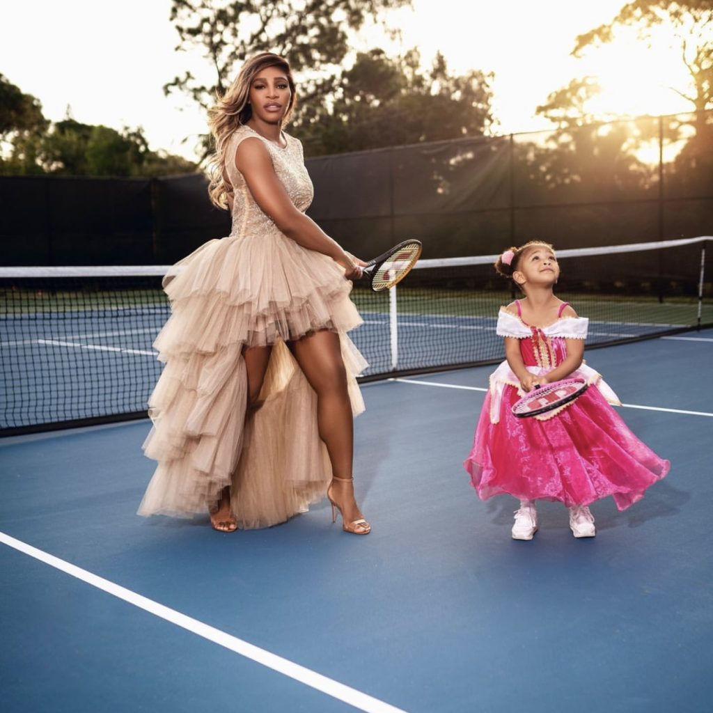 Serena Williams and her daughter, Olympia